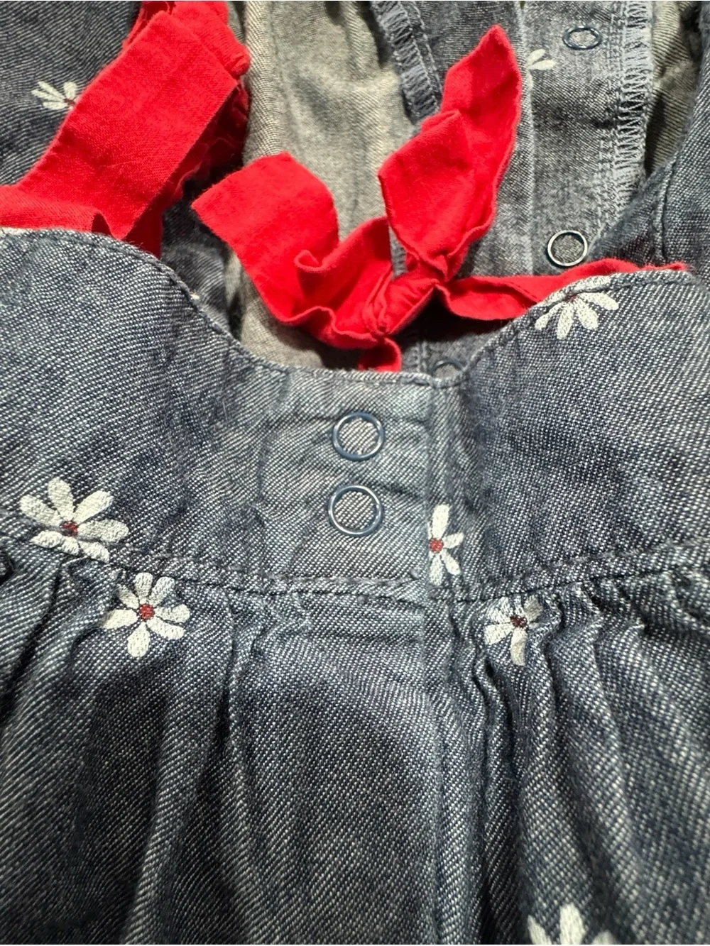 Gymboree Spring Forward Daisy Chambray Romper Baby Girl 18-24 M  4th of July